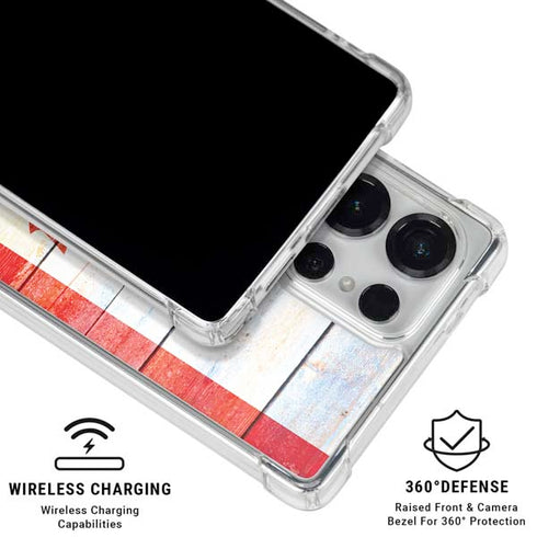 Canada Flag Light Wood Galaxy S25 Ultra Clear Case